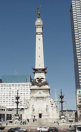 soldiers and sailors monument in downtown Indianapolis, Indiana which is a day trip from Cincinnati